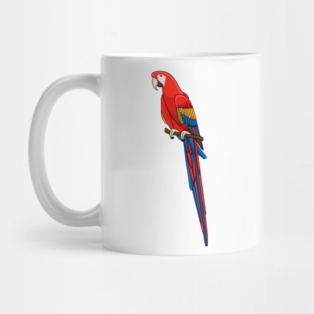 Scarlet macaw parrot cartoon illustration by Cartoons of fun